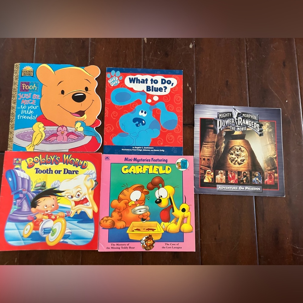 Bundle of 90s Kids Books: Pooh, Blues Clues, Garfield, Bobby’s World, Power Ran